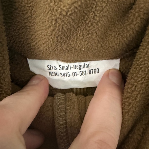 U.S. Navy Parka Liner Working Uniform Men Small Tan Full Zip Tactical Sweatshirt - Picture 4 of 7